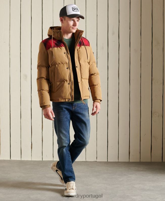 jaqueta acolchoada everest homens verde roupas Superdry 2208H4592