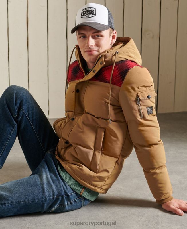 jaqueta acolchoada everest homens verde roupas Superdry 2208H4592