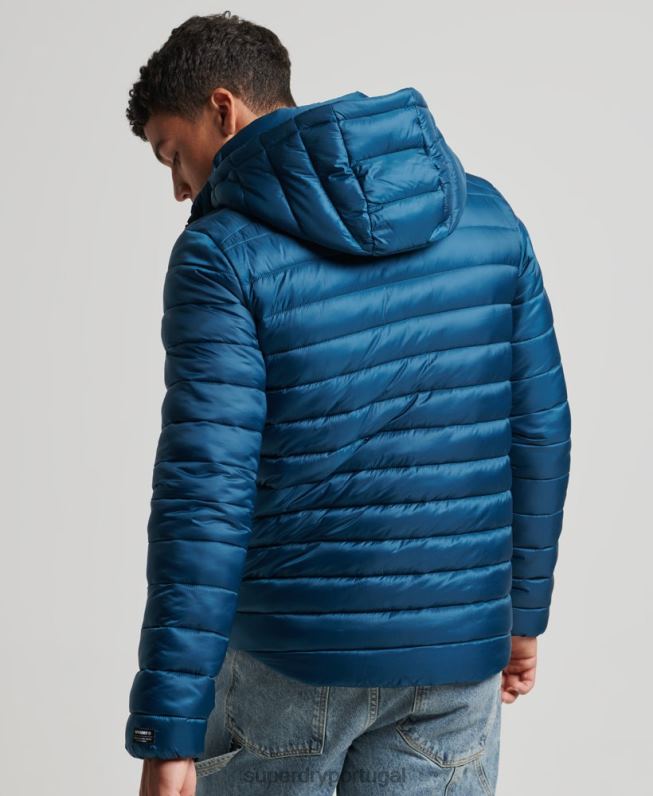 jaqueta acolchoada leve homens azul roupas Superdry 2208H911