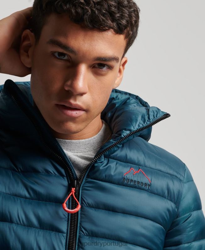 jaqueta acolchoada leve homens azul roupas Superdry 2208H911
