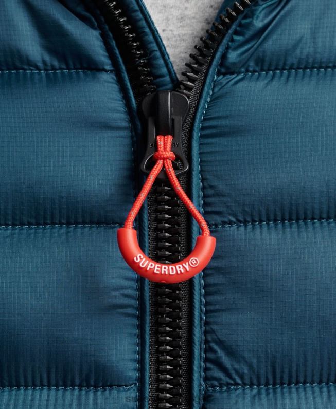 jaqueta acolchoada leve homens azul roupas Superdry 2208H911