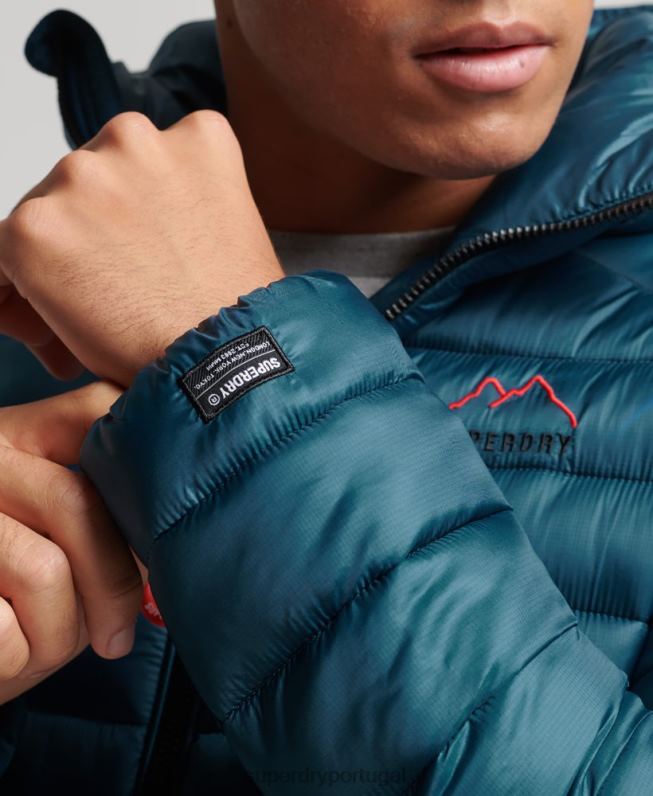 jaqueta acolchoada leve homens azul roupas Superdry 2208H911
