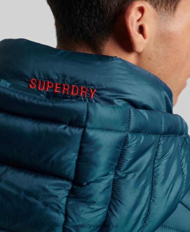 jaqueta acolchoada leve homens azul roupas Superdry 2208H911