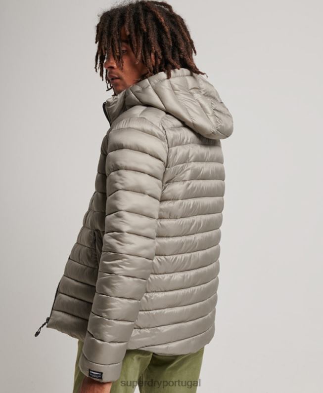 jaqueta acolchoada leve homens cinza escuro roupas Superdry 2208H949