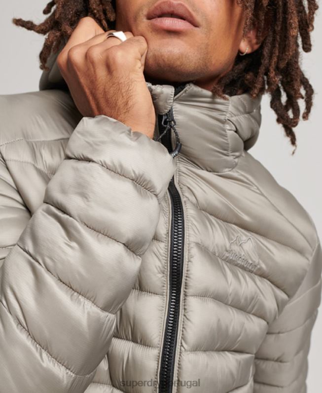 jaqueta acolchoada leve homens cinza escuro roupas Superdry 2208H949