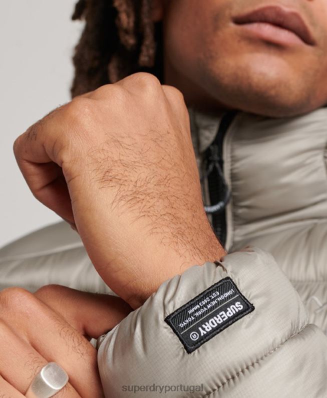 jaqueta acolchoada leve homens cinza escuro roupas Superdry 2208H949