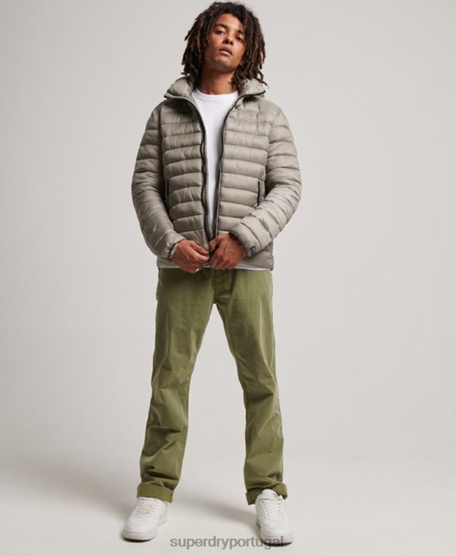 jaqueta acolchoada leve homens cinza escuro roupas Superdry 2208H949