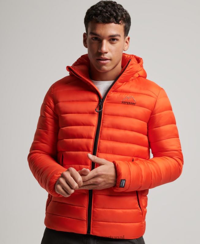 jaqueta acolchoada leve homens laranja roupas Superdry 2208H923