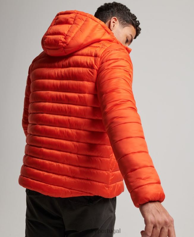 jaqueta acolchoada leve homens laranja roupas Superdry 2208H923