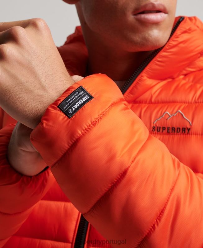jaqueta acolchoada leve homens laranja roupas Superdry 2208H923