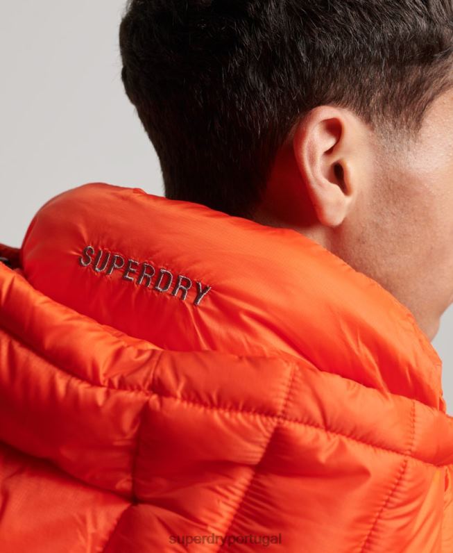 jaqueta acolchoada leve homens laranja roupas Superdry 2208H923