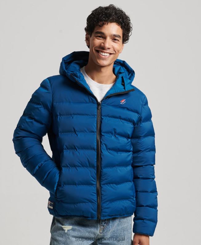 jaqueta acolchoada selada a quente homens azul roupas Superdry 2208H1074