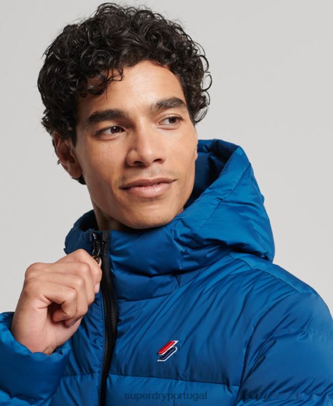 jaqueta acolchoada selada a quente homens azul roupas Superdry 2208H1074