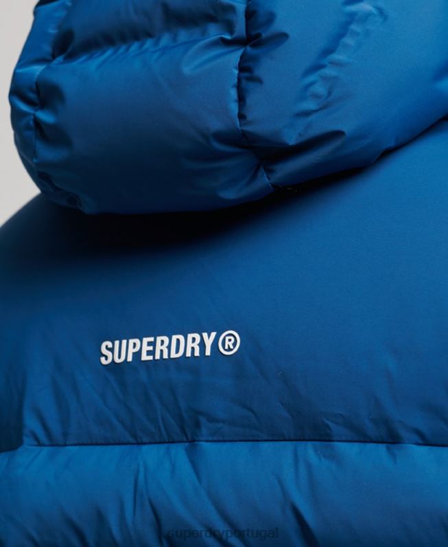 jaqueta acolchoada selada a quente homens azul roupas Superdry 2208H1074