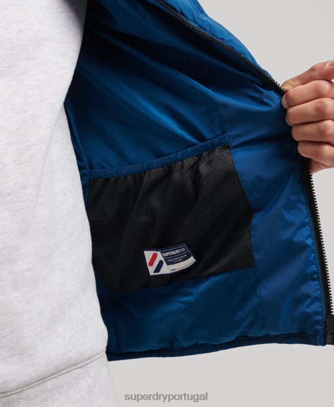 jaqueta acolchoada selada a quente homens azul roupas Superdry 2208H1074