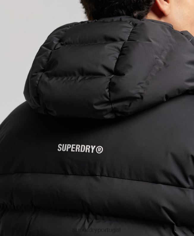 jaqueta acolchoada selada a quente homens preto roupas Superdry 2208H979