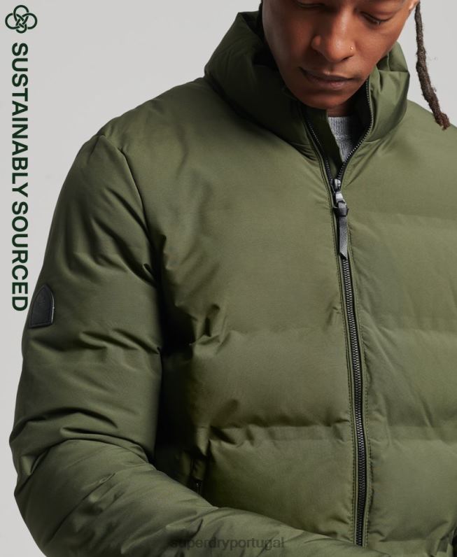 jaqueta acolchoada ultimate radar homens caqui roupas Superdry 2208H4621