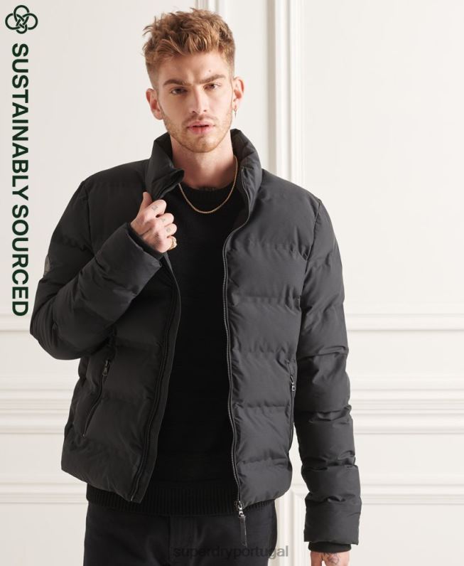 jaqueta acolchoada ultimate radar homens preto roupas Superdry 2208H4622