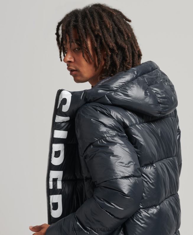 jaqueta alpina com capuz de montanha homens marinha roupas Superdry 2208H4581