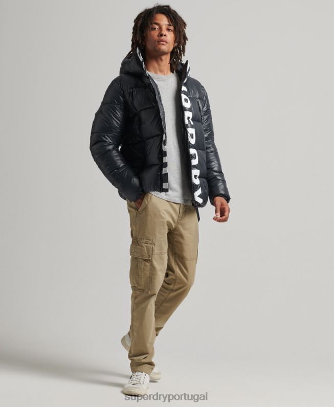 jaqueta alpina com capuz de montanha homens marinha roupas Superdry 2208H4581