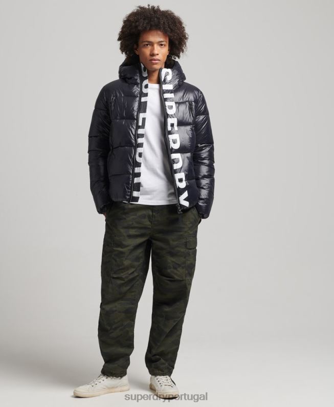 jaqueta alpina com capuz de montanha homens preto roupas Superdry 2208H986