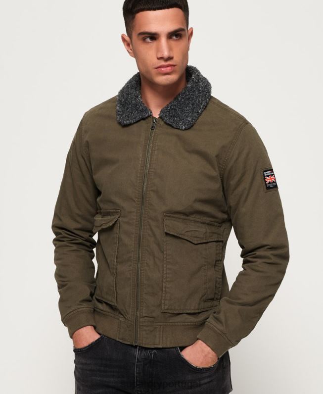 jaqueta bomber aviador inverno rookie homens verde roupas Superdry 2208H4706