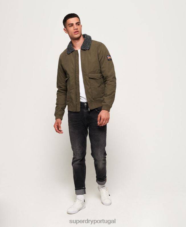 jaqueta bomber aviador inverno rookie homens verde roupas Superdry 2208H4706