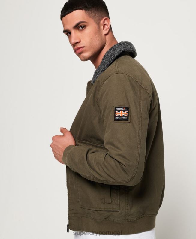 jaqueta bomber aviador inverno rookie homens verde roupas Superdry 2208H4706