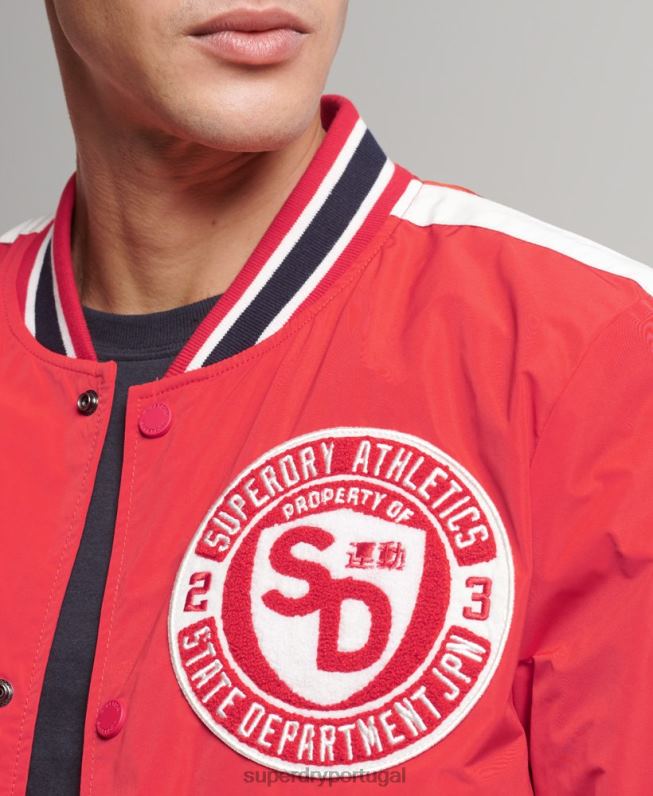 jaqueta bomber colegial de luxo homens vermelho roupas Superdry 2208H4612