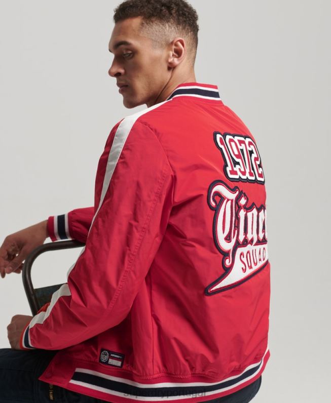 jaqueta bomber colegial de luxo homens vermelho roupas Superdry 2208H4612