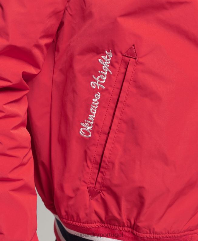 jaqueta bomber colegial de luxo homens vermelho roupas Superdry 2208H4612