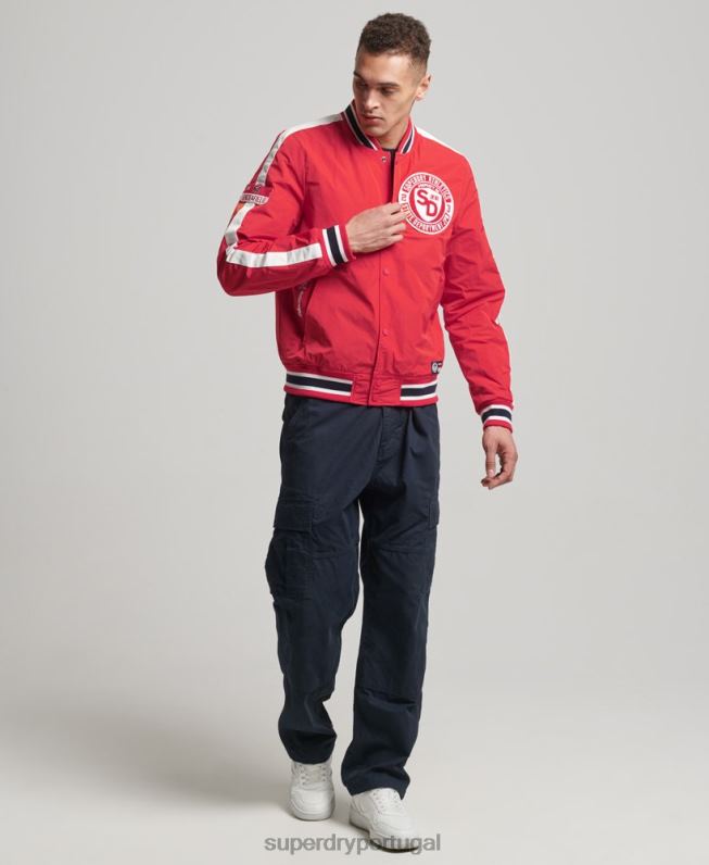 jaqueta bomber colegial de luxo homens vermelho roupas Superdry 2208H4612