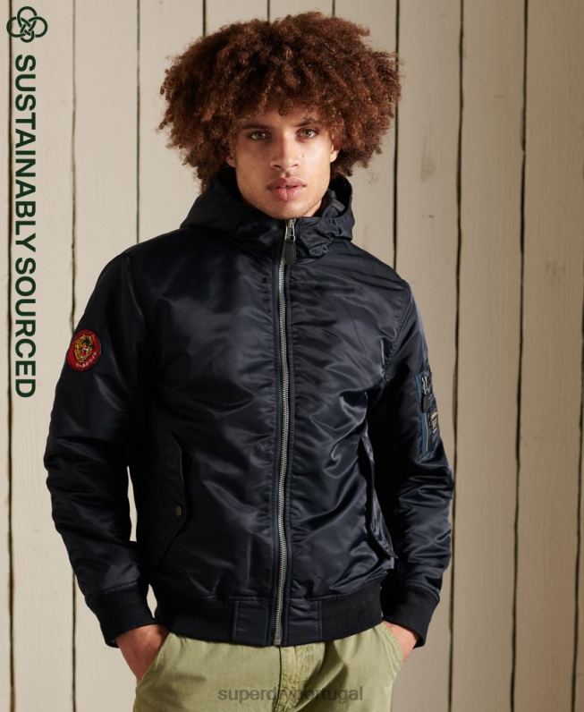 jaqueta bomber com capuz ma1 homens marinha roupas Superdry 2208H4658