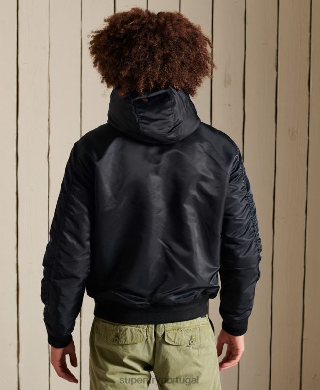 jaqueta bomber com capuz ma1 homens marinha roupas Superdry 2208H4658