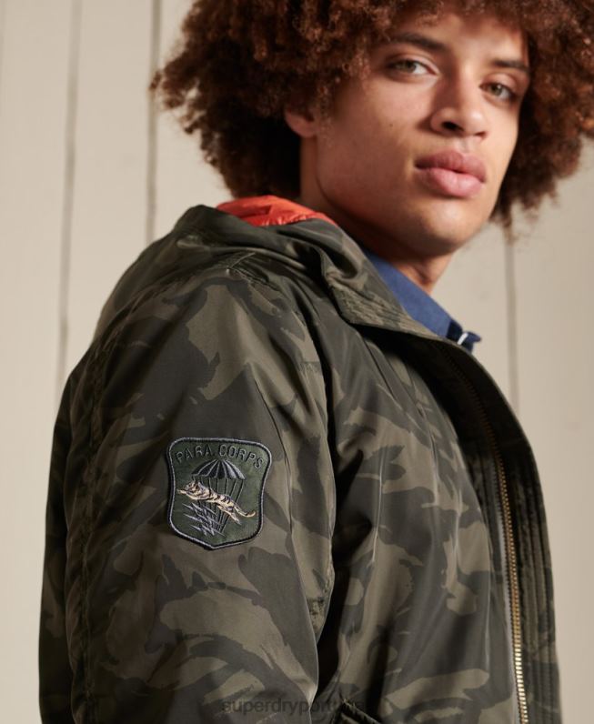 jaqueta bomber com capuz ma1 homens verde roupas Superdry 2208H4575