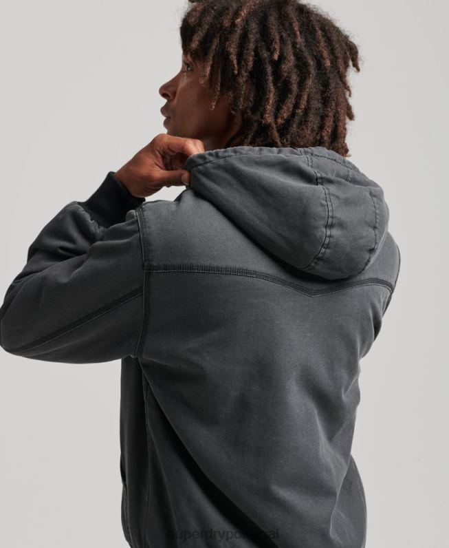 jaqueta bomber com capuz para trabalho homens marrom roupas Superdry 2208H1067