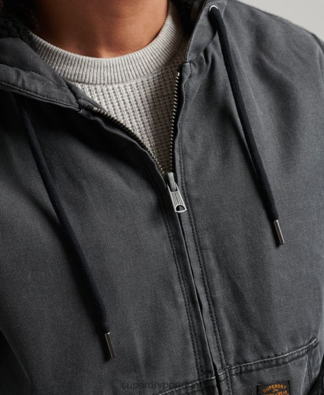 jaqueta bomber com capuz para trabalho homens marrom roupas Superdry 2208H1067