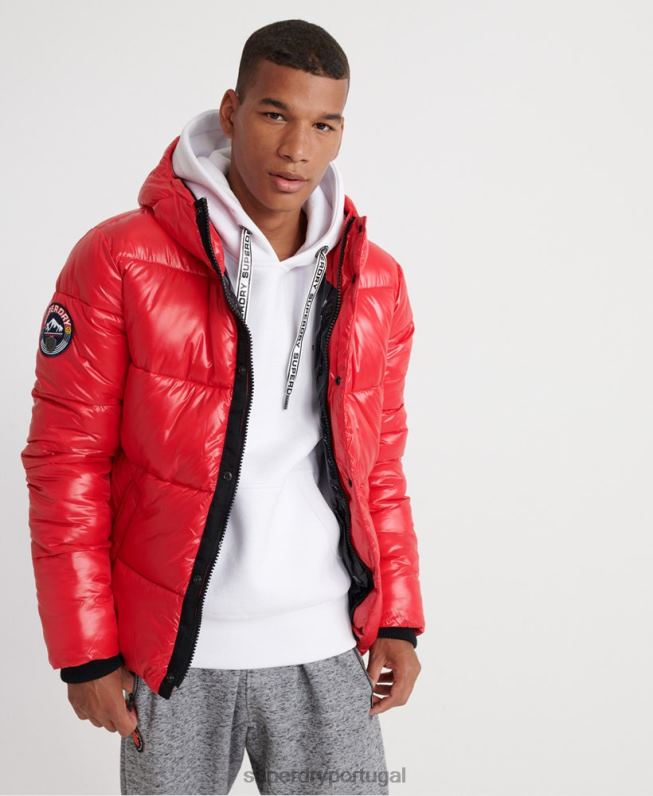 jaqueta bomber de alto brilho homens vermelho roupas Superdry 2208H1163