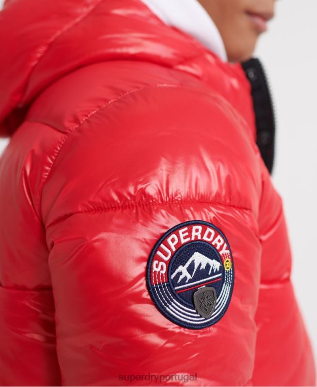 jaqueta bomber de alto brilho homens vermelho roupas Superdry 2208H1163