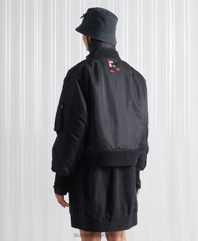 jaqueta bomber dupla sdx edição limitada homens preto roupas Superdry 2208H5555