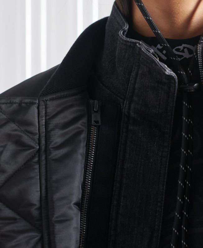 jaqueta bomber dupla sdx edição limitada homens preto roupas Superdry 2208H5555