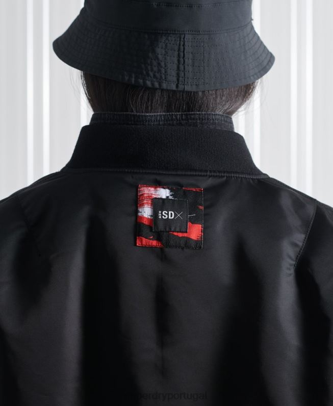 jaqueta bomber dupla sdx edição limitada homens preto roupas Superdry 2208H5555