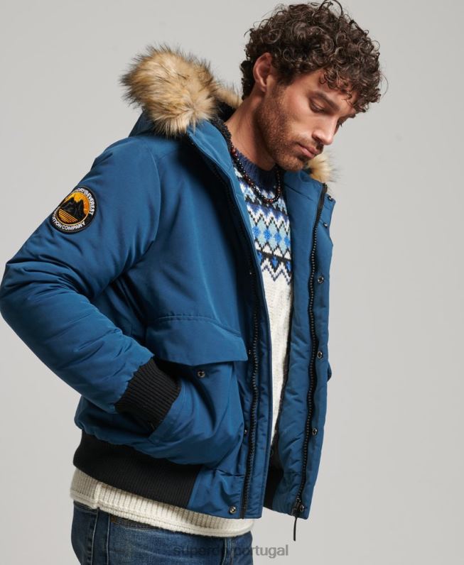 jaqueta bomber everest homens azul claro roupas Superdry 2208H1121