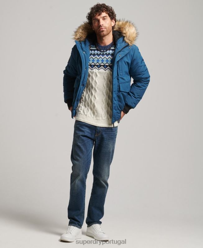 jaqueta bomber everest homens azul claro roupas Superdry 2208H1121