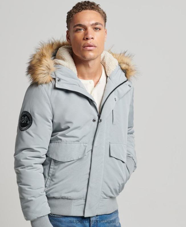 jaqueta bomber everest homens azul claro roupas Superdry 2208H993