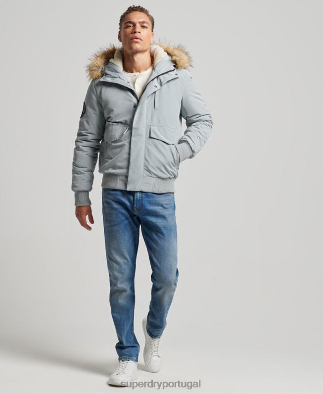 jaqueta bomber everest homens azul claro roupas Superdry 2208H993