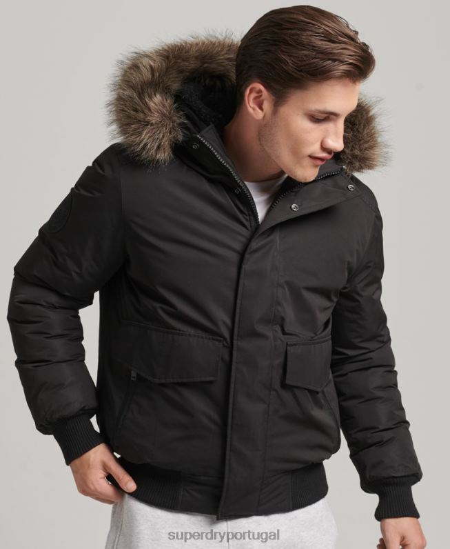 jaqueta bomber everest homens cinza escuro roupas Superdry 2208H4503