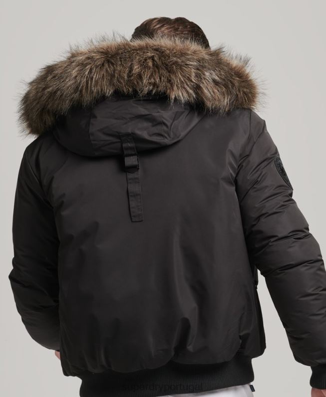 jaqueta bomber everest homens cinza escuro roupas Superdry 2208H4503