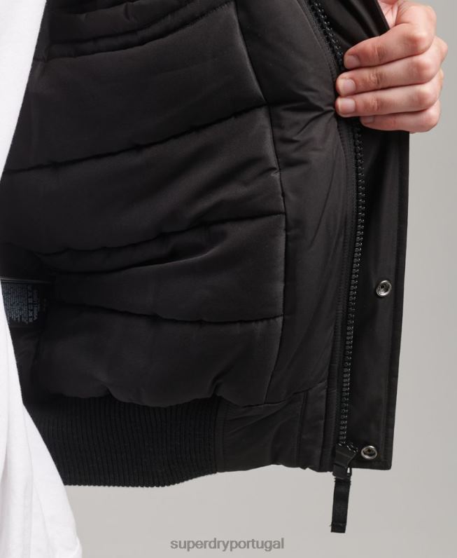 jaqueta bomber everest homens cinza escuro roupas Superdry 2208H4503