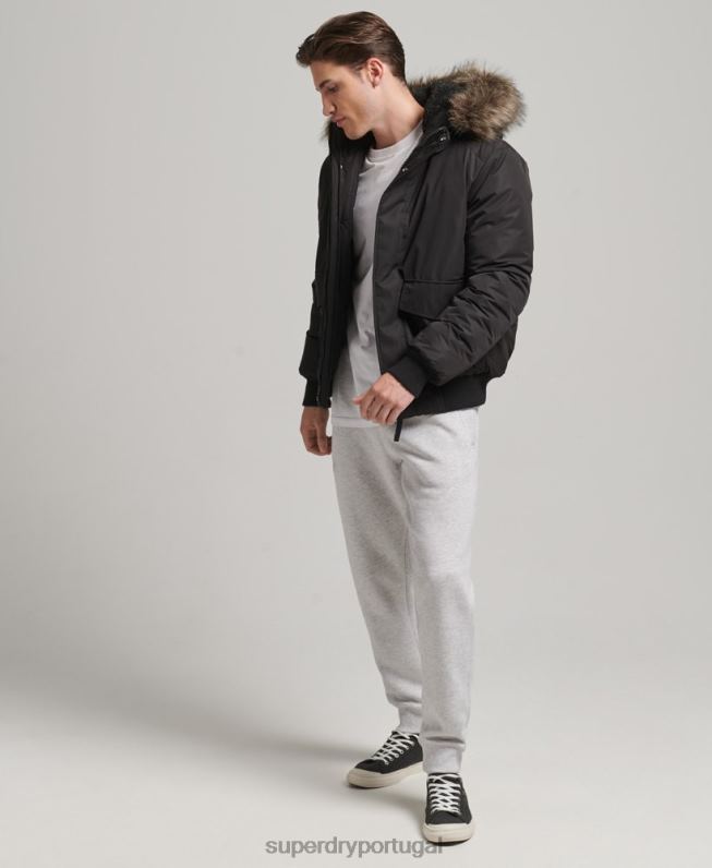 jaqueta bomber everest homens cinza escuro roupas Superdry 2208H4503